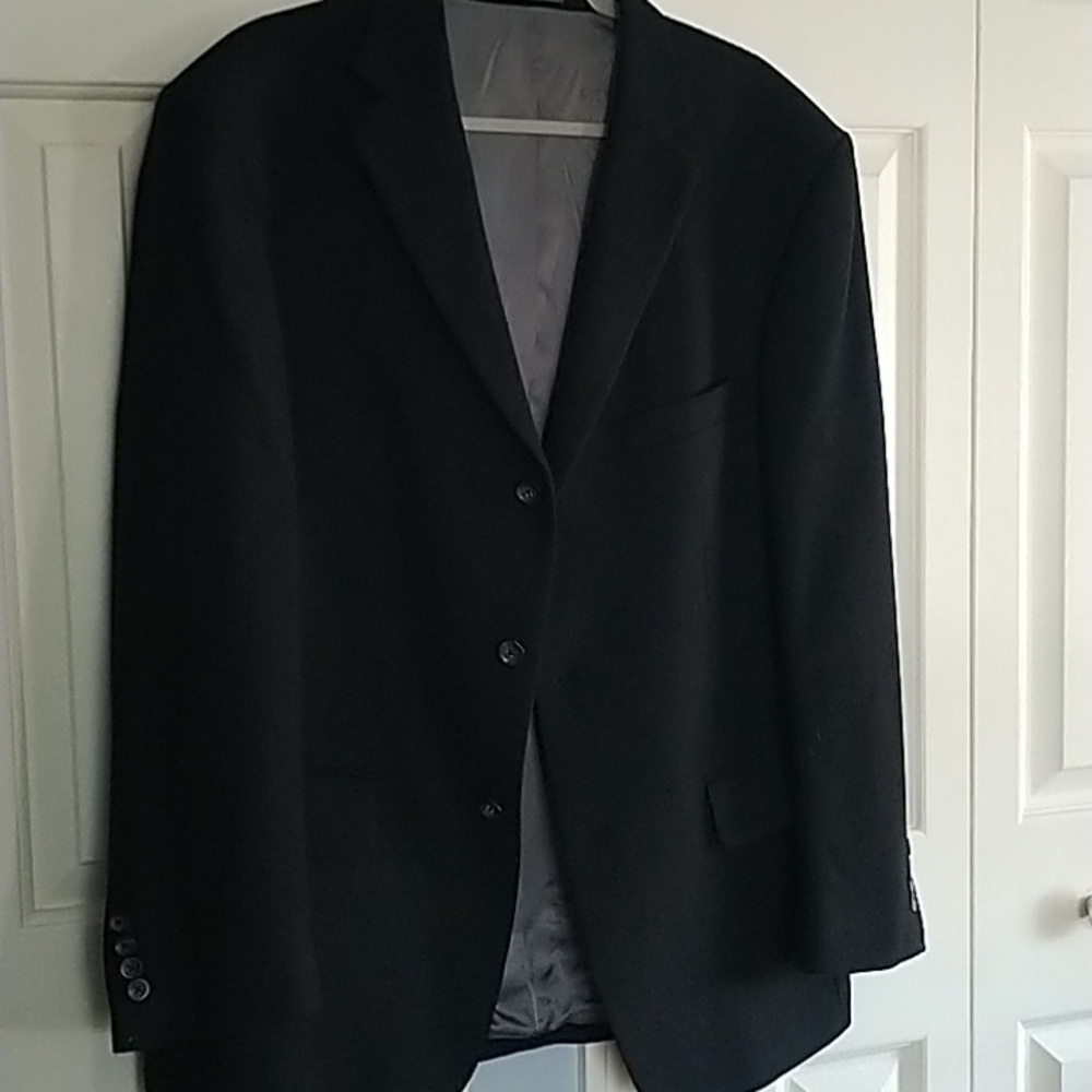 Oscar de la Renta Black Wool Classic Suit Jacket Blazer 44R - Picture 13 of 13